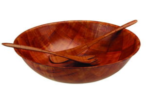 Woven wood salad set 30cm