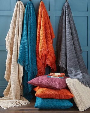 BASKET WEAVE THROW  LARGE