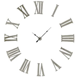ANTIQUED SILVER BATTERSEA" NUMERAL CLOCK"
