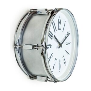 SILVER 15 DRUM WALL CLOCK"